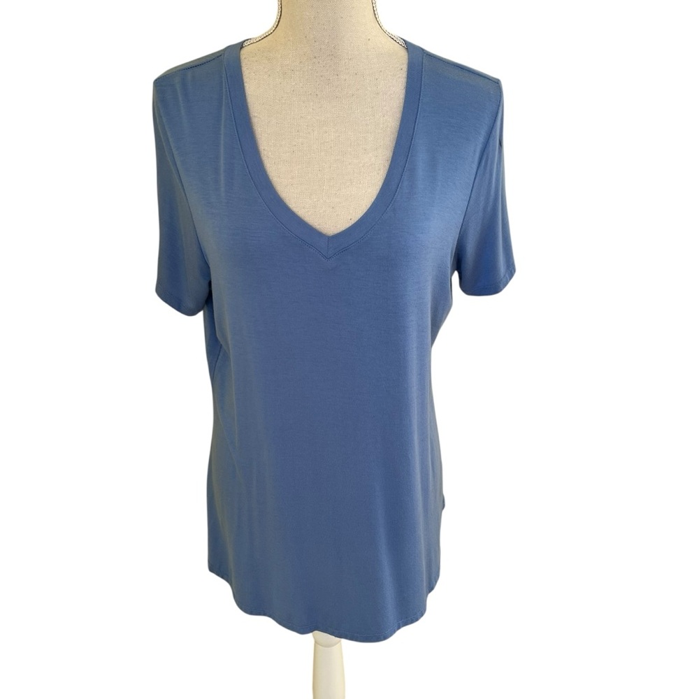 Kinross Harbor Blue V-Neck Short Sleeve Tee L